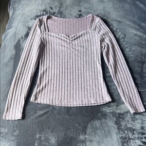 Women's Pink Ribbed Sweater
